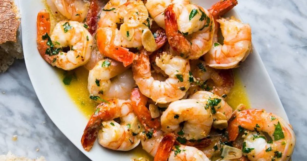 gambas al ajillo con freidora de aire - Airfryer