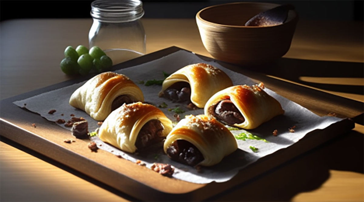 mini croissants de chocolate en freidora de aire - airfryer